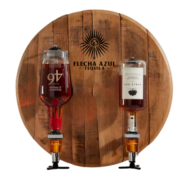 Barrel Head Sign Double Liquor Dispenser
