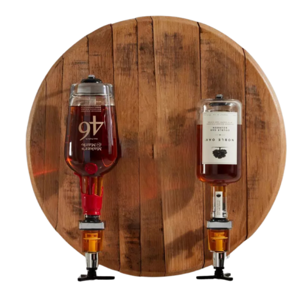Barrel Head Sign Double Liquor Dispenser
