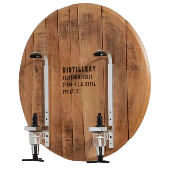 Barrel Head Sign Double Liquor Dispenser