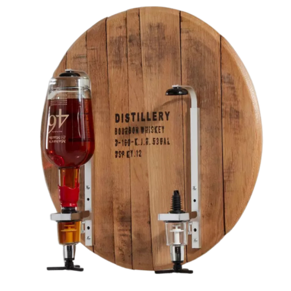 Barrel Head Sign Double Liquor Dispenser