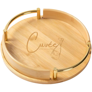 Round Bamboo Wooden Serving Tray
