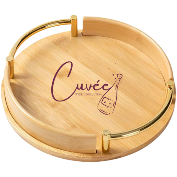 Round Bamboo Wooden Serving Tray