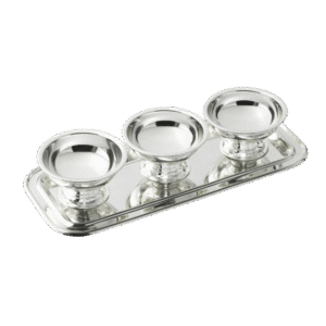 Silver Condiment Tray & Bowls Set