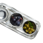 Silver Condiment Tray & Bowls Set