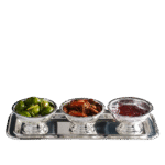 Silver Condiment Tray & Bowls Set