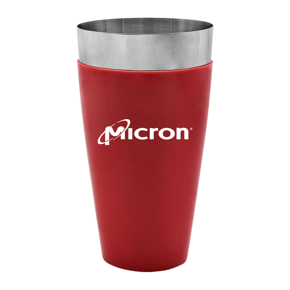 WNG-3128-Shaker + Cup-8-RedVinyl Vinyl Shaker + Stainless Steel Shaker Cup