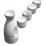 White Japanese Sake Set #2