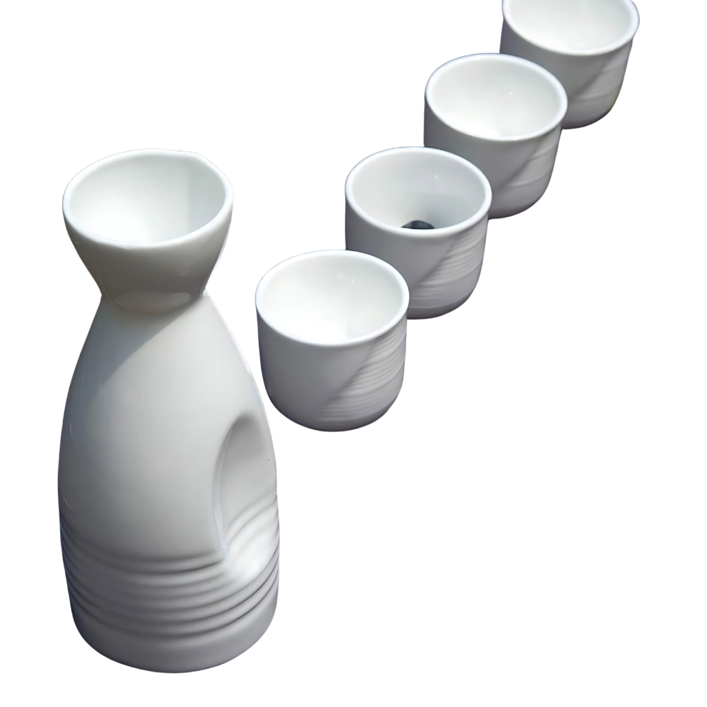 White Japanese Sake Set #2