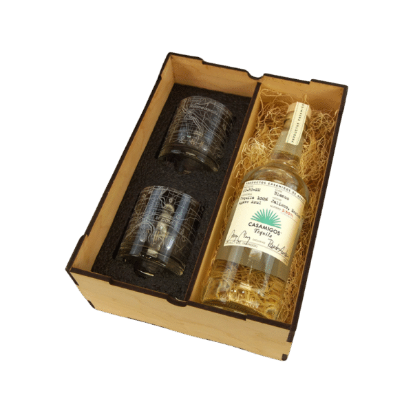 Liquor Bottle and Rocks Glasses Gift Box