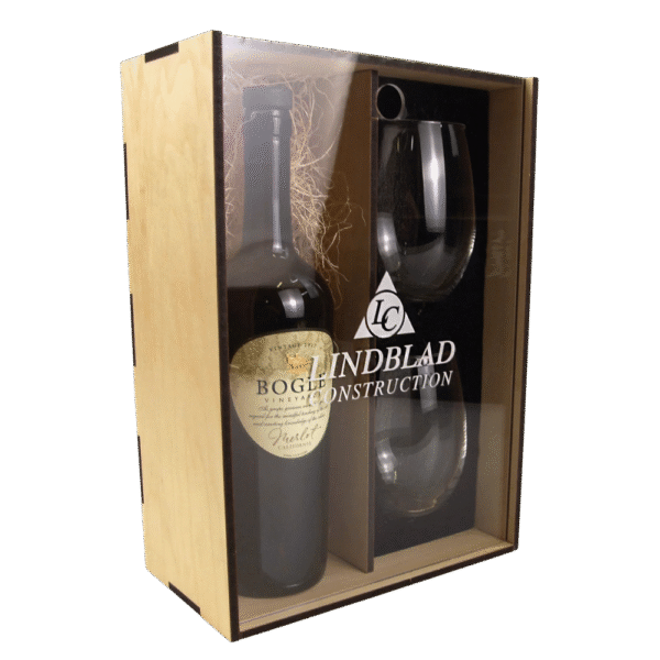 Maple Wine Glass and Bottle Gift Set