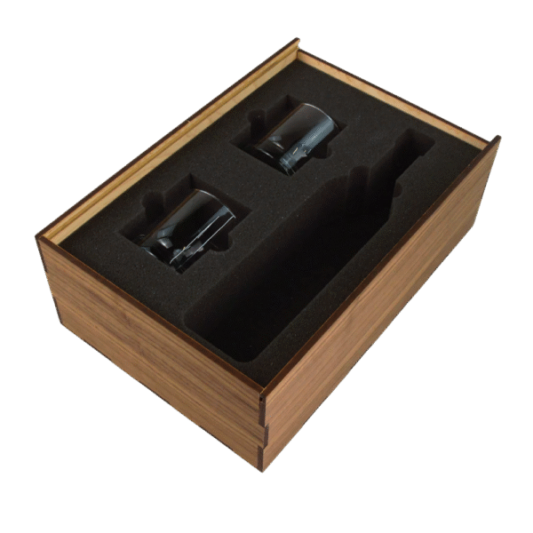 Walnut Slide Top Liquor Gift Set