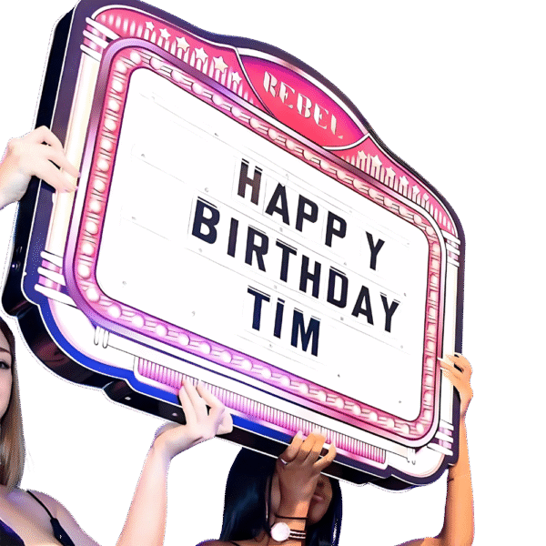 LED Bottle Service Sign