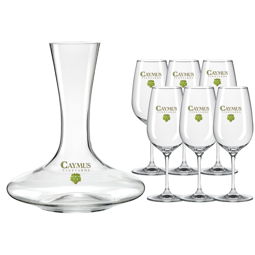 WNG-3167-Crystal-Mendoza-Stemmed-Wine-Set-2 Crystal Mendoza Wine Bottle and Stemmed Glass Set