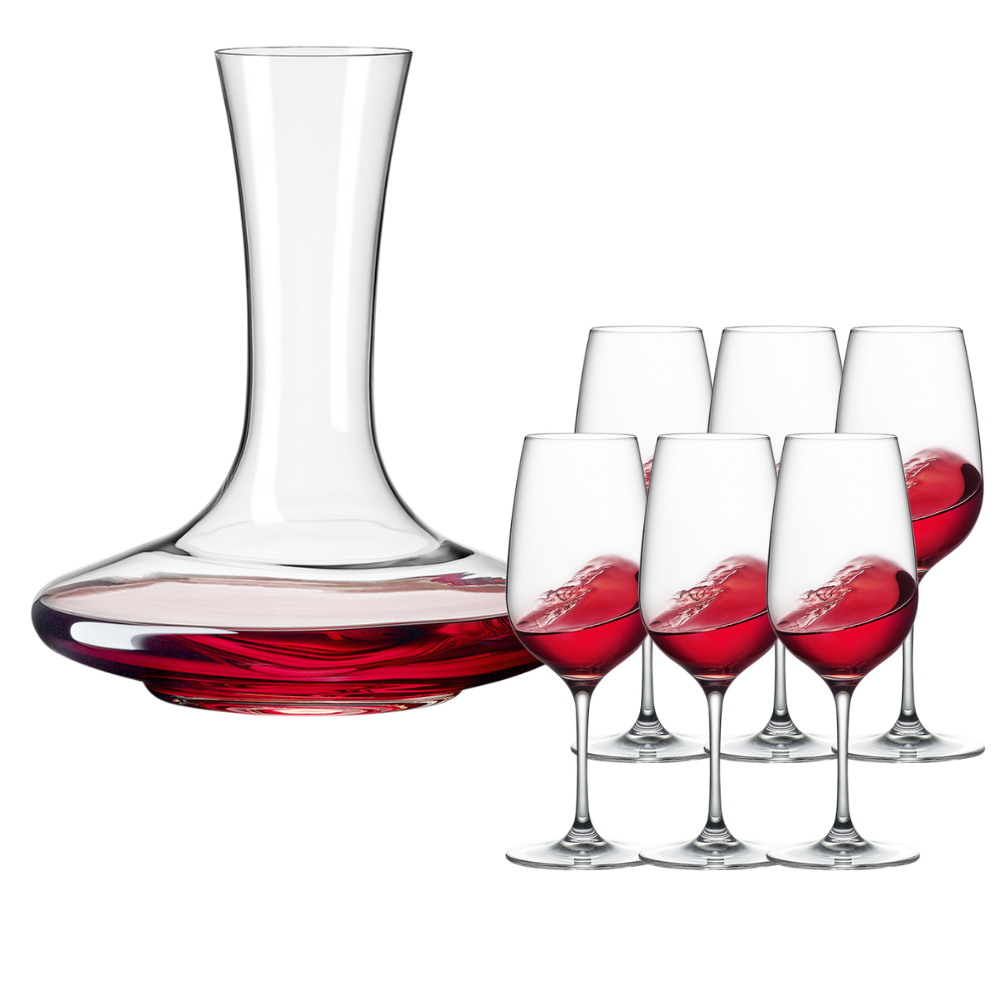 WNG-3167-Crystal-Mendoza-Stemmed-Wine-Set-9 Crystal Mendoza Wine Bottle and Stemmed Glass Set