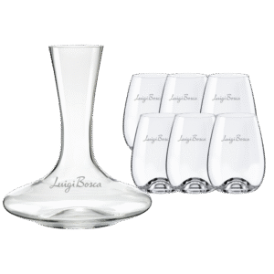 Crystal Mendoza Wine Bottle and Stemless Glass Set