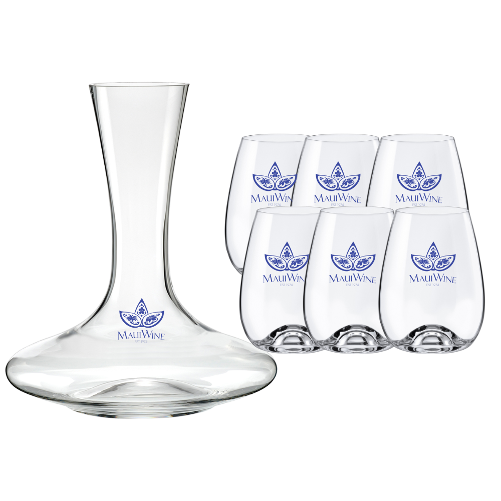 Crystal Mendoza Wine Bottle and Stemless Glass Set