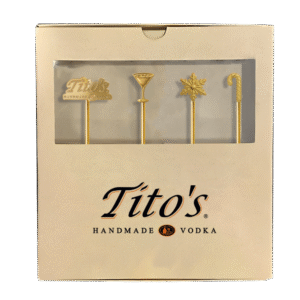 4-Pack Custom Molded Stainless Steel Cocktail Picks with Box