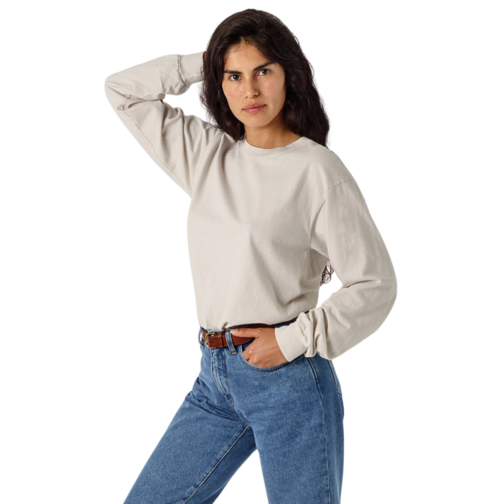 WNG-3195-Long-Sleeve-GD-Crew-Neck-4-Cement Long Sleeve GD Unisex Crew Neck