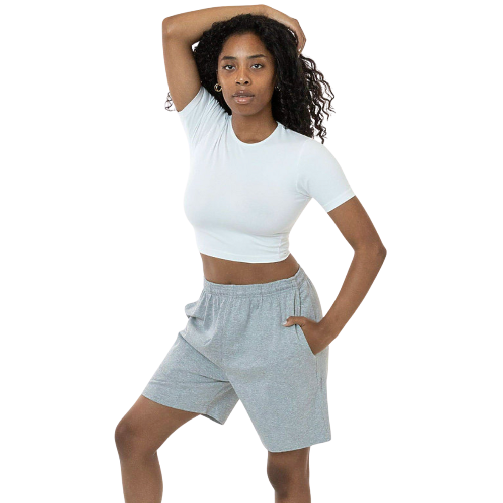 WNG-3206-Heavy-Jersey-Mid-Short-3-Heather Gray Heavy Jersey Mid Shorts