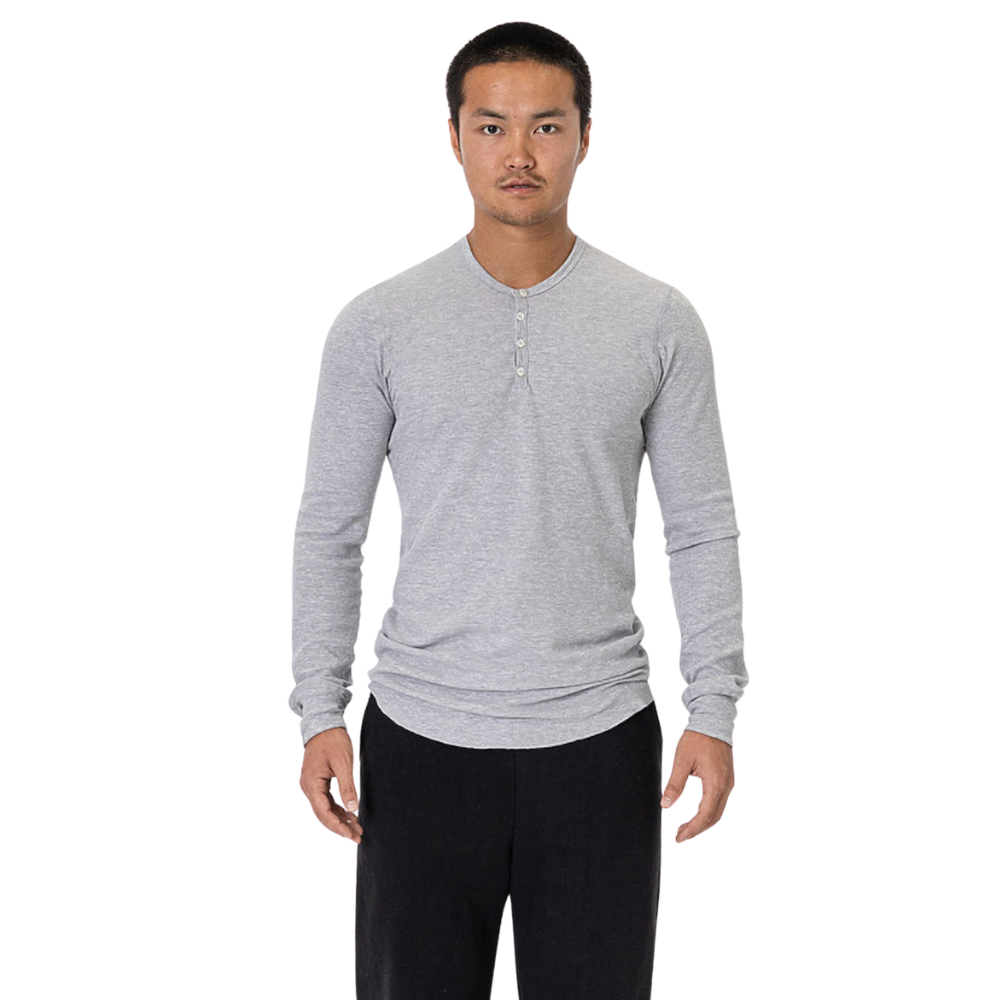 WNG-3222-Long-Sleeve-Baby-Thermal-Henley-3-Heather Gray Long Sleeve Baby Thermal Henley