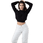 Long Sleeve Crop Mock Neck