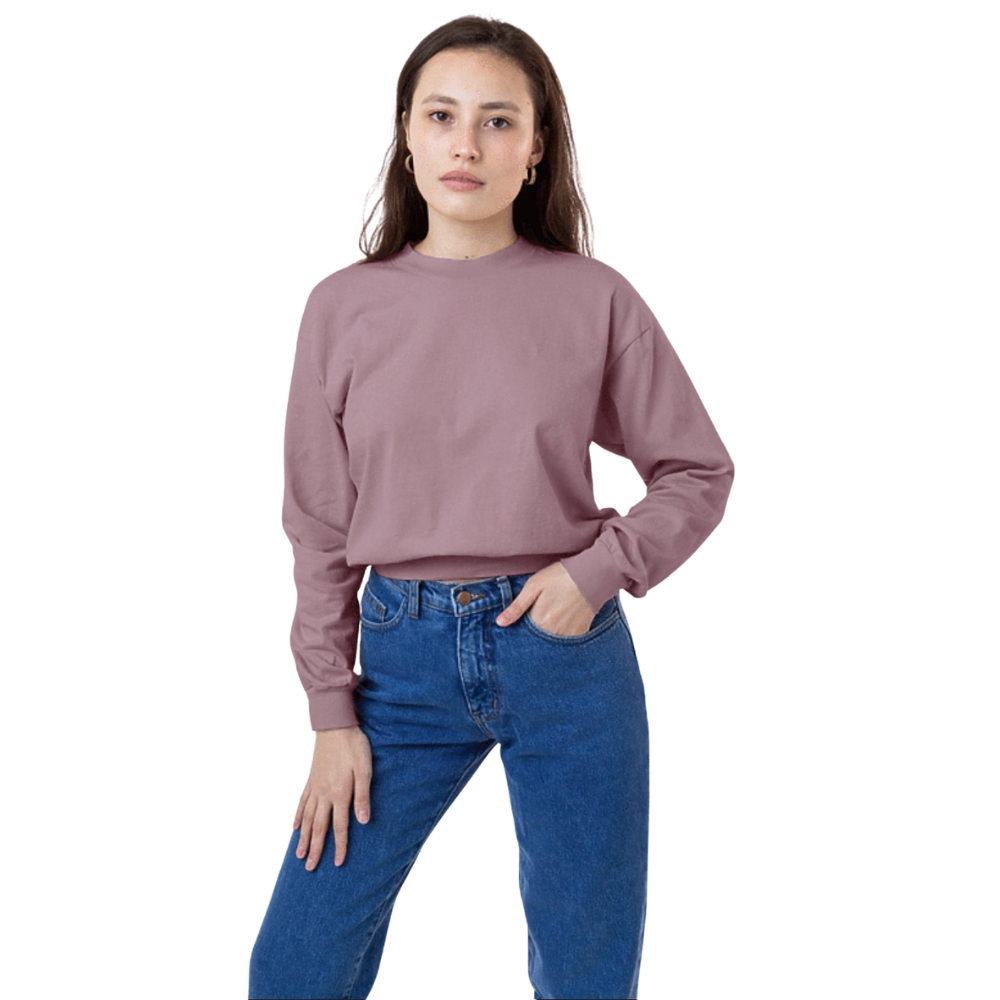 WNG-3283-Long Sleeves-Crop-Mock-Neck-8-Mauve Long Sleeve Crop Mock Neck