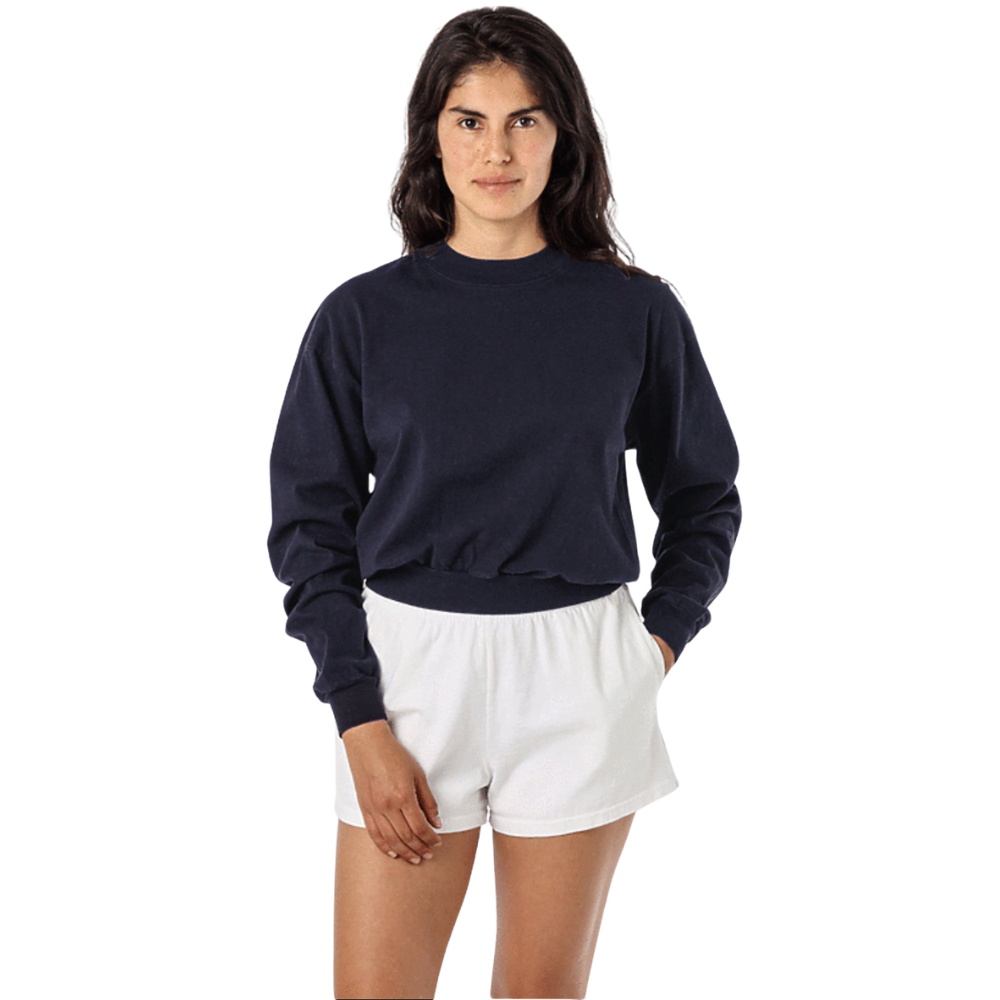 WNG-3283-Long Sleeves-Crop-Mock-Neck-8-Navy Long Sleeve Crop Mock Neck