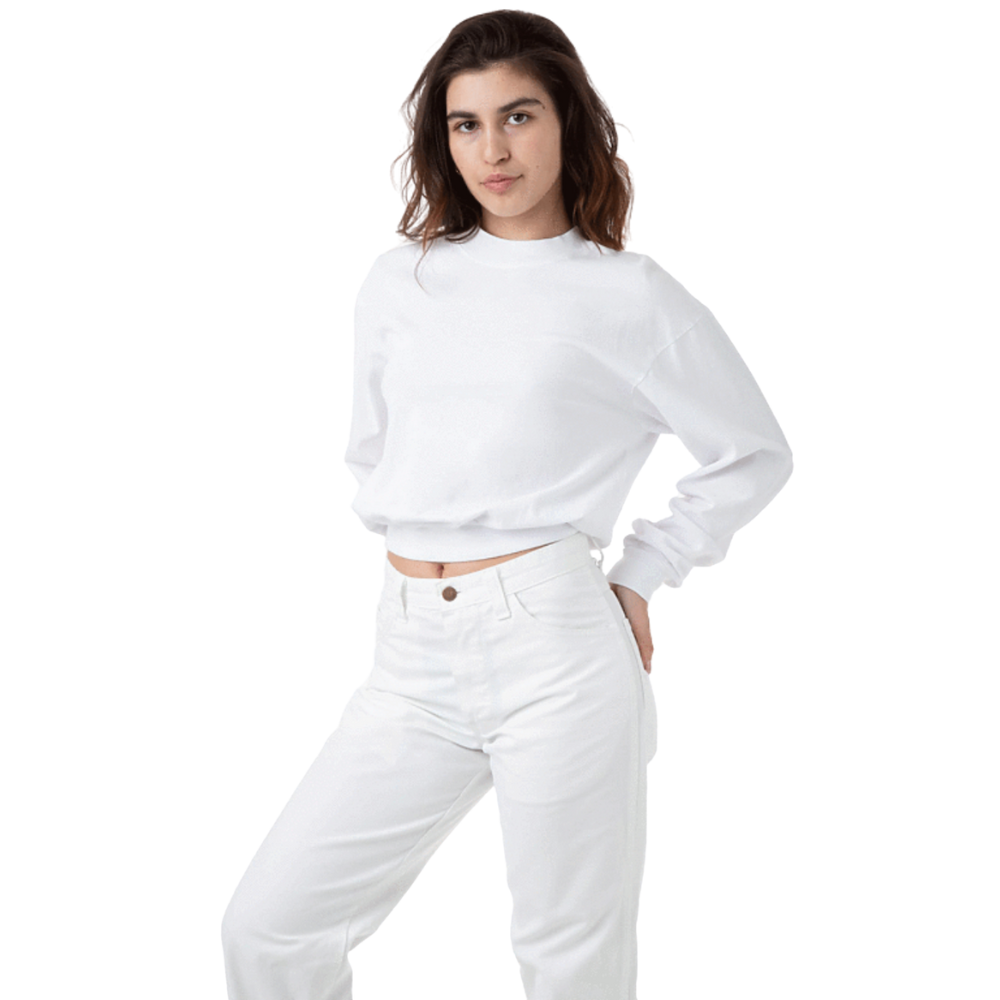 WNG-3283-Long Sleeves-Crop-Mock-Neck-9-White Long Sleeve Crop Mock Neck