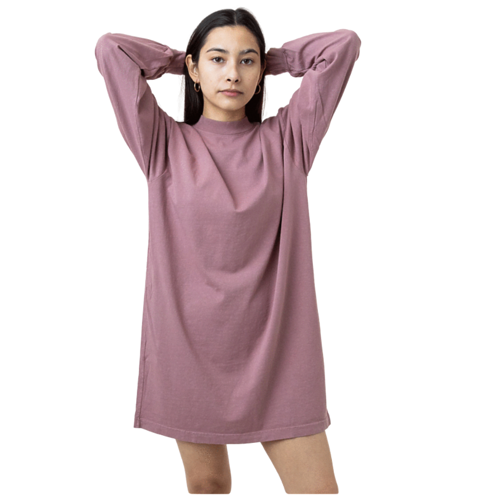 WNG-3292-Long-Sleeves-Mock-Neck-Dress-10-Mauve Long Sleeve Mock Neck Dress