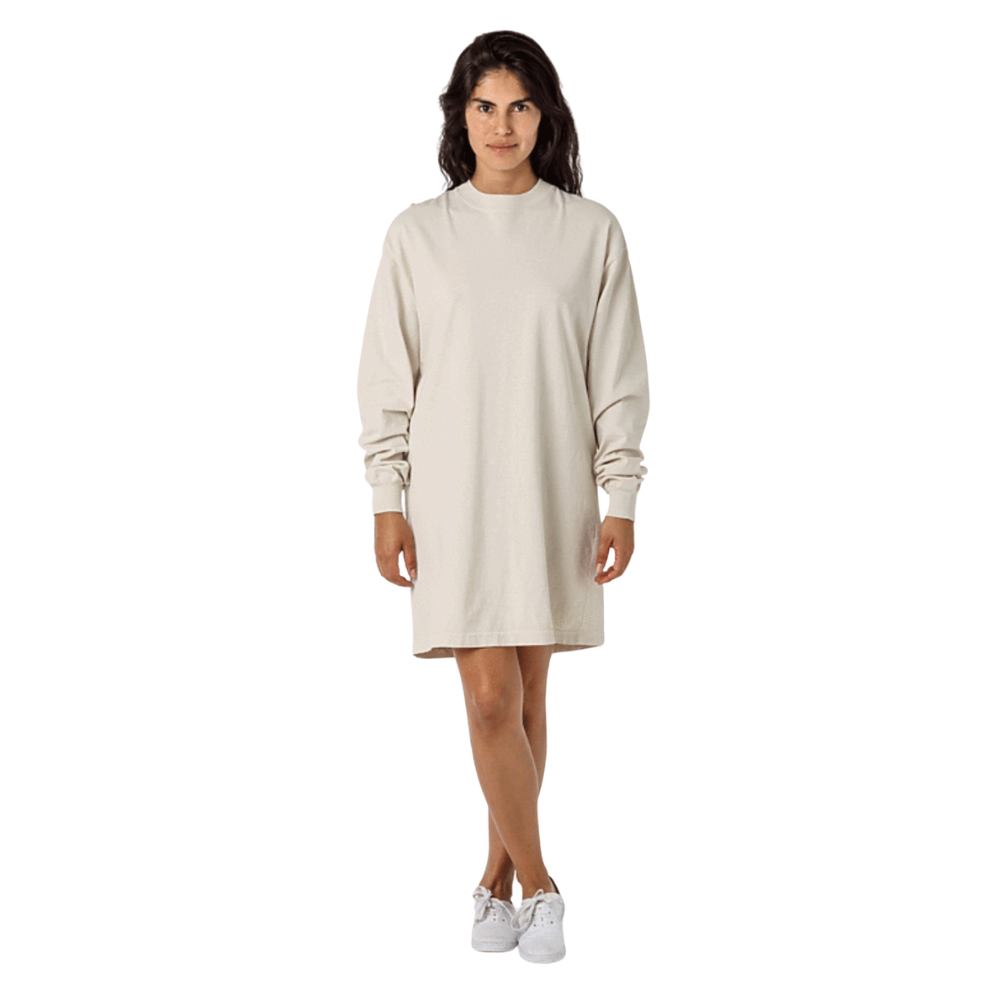 WNG-3292-Long-Sleeves-Mock-Neck-Dress-2-Cement Long Sleeve Mock Neck Dress