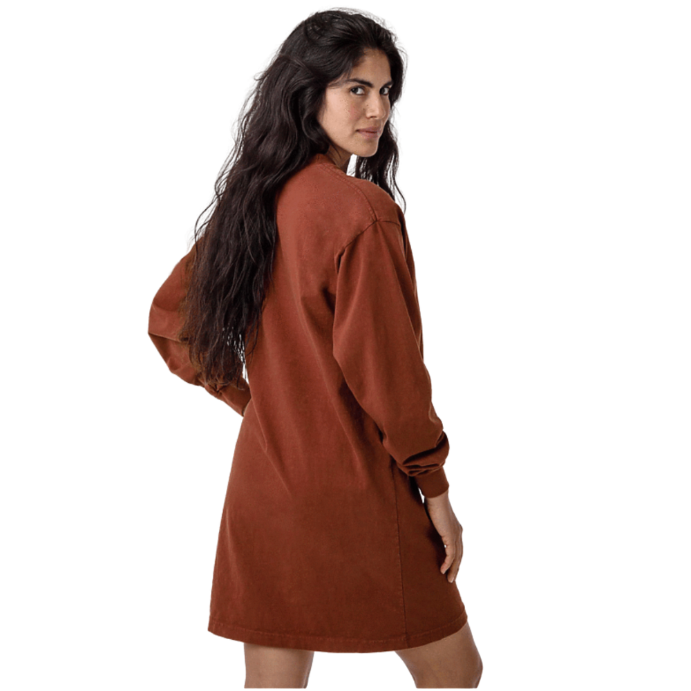 WNG-3292-Long-Sleeves-Mock-Neck-Dress-5-Burnt Orange Long Sleeve Mock Neck Dress