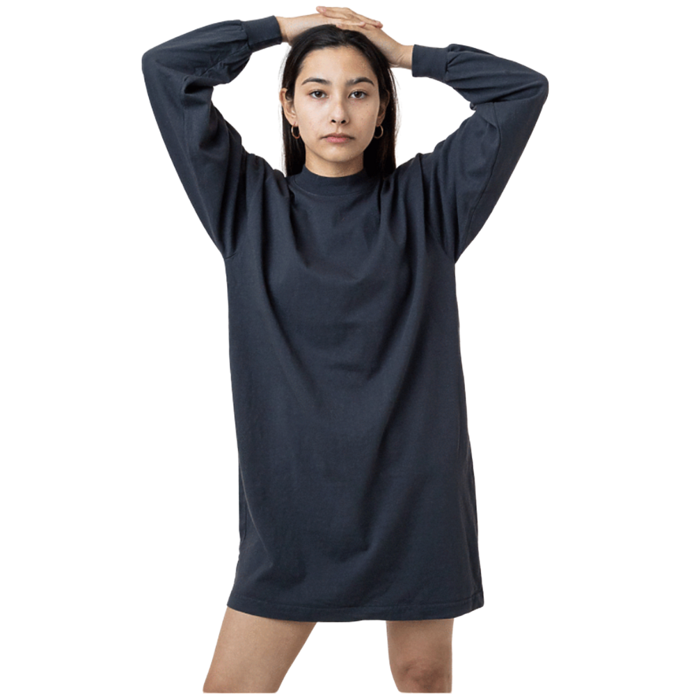 WNG-3292-Long-Sleeves-Mock-Neck-Dress-9-Dolphin Blue Long Sleeve Mock Neck Dress