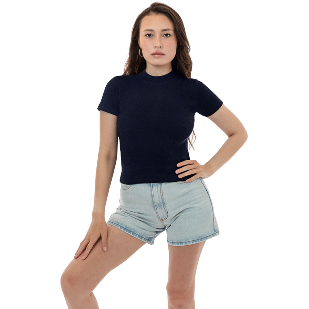 WNG-3297-Rib-Mock-Neck-Top-2-Navy Rib Mock Neck Top
