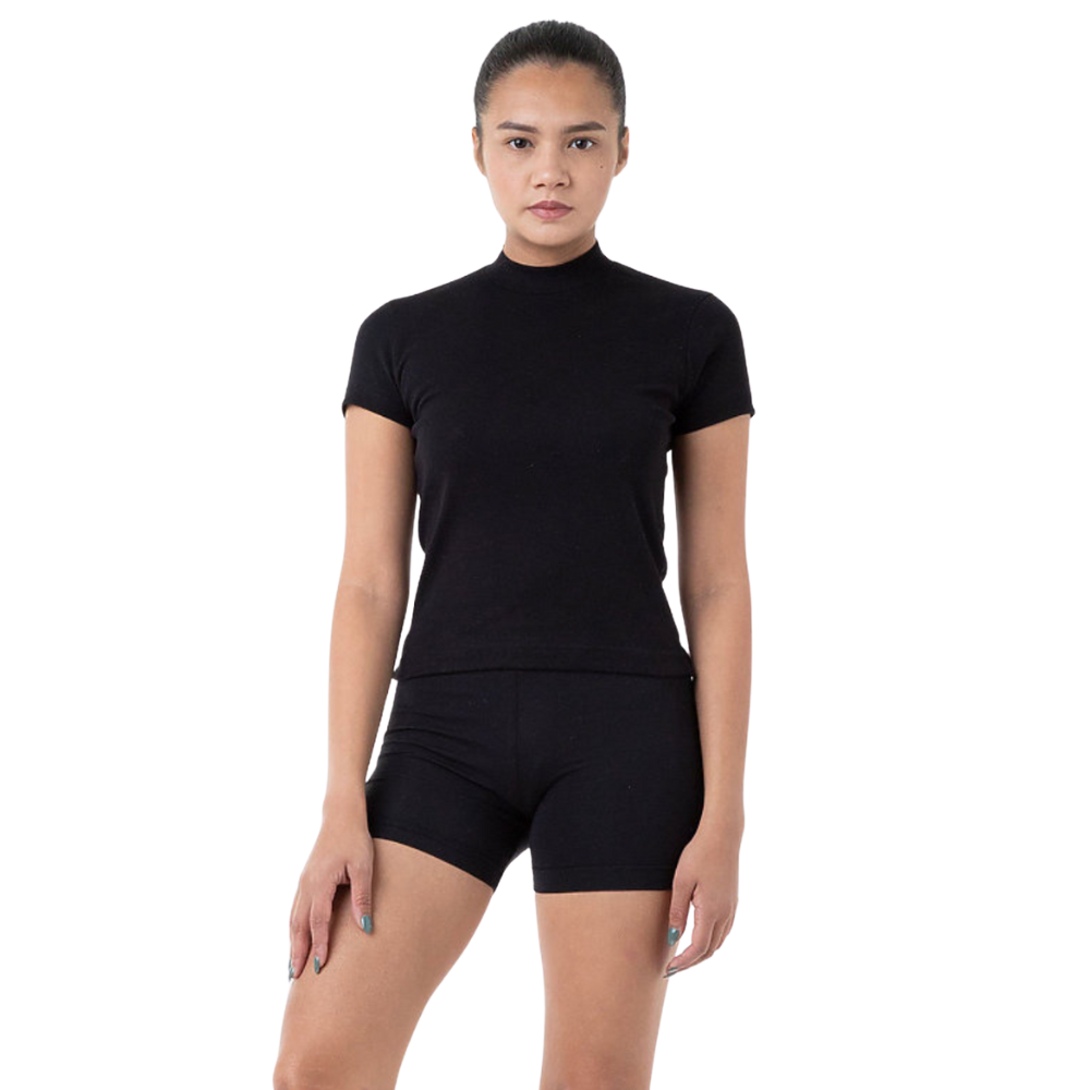 WNG-3300-Baby Rib-Mockneck-Tee-3-Black Baby Rib Mockneck Tee