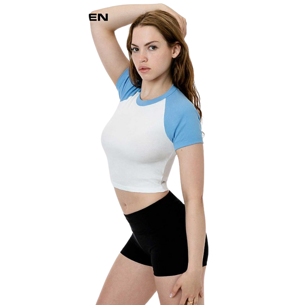 WNG-3314-Baby Rib-Short-Sleeve-Raglan-9-White_Baby Blue Baby Rib Short Sleeve Raglan