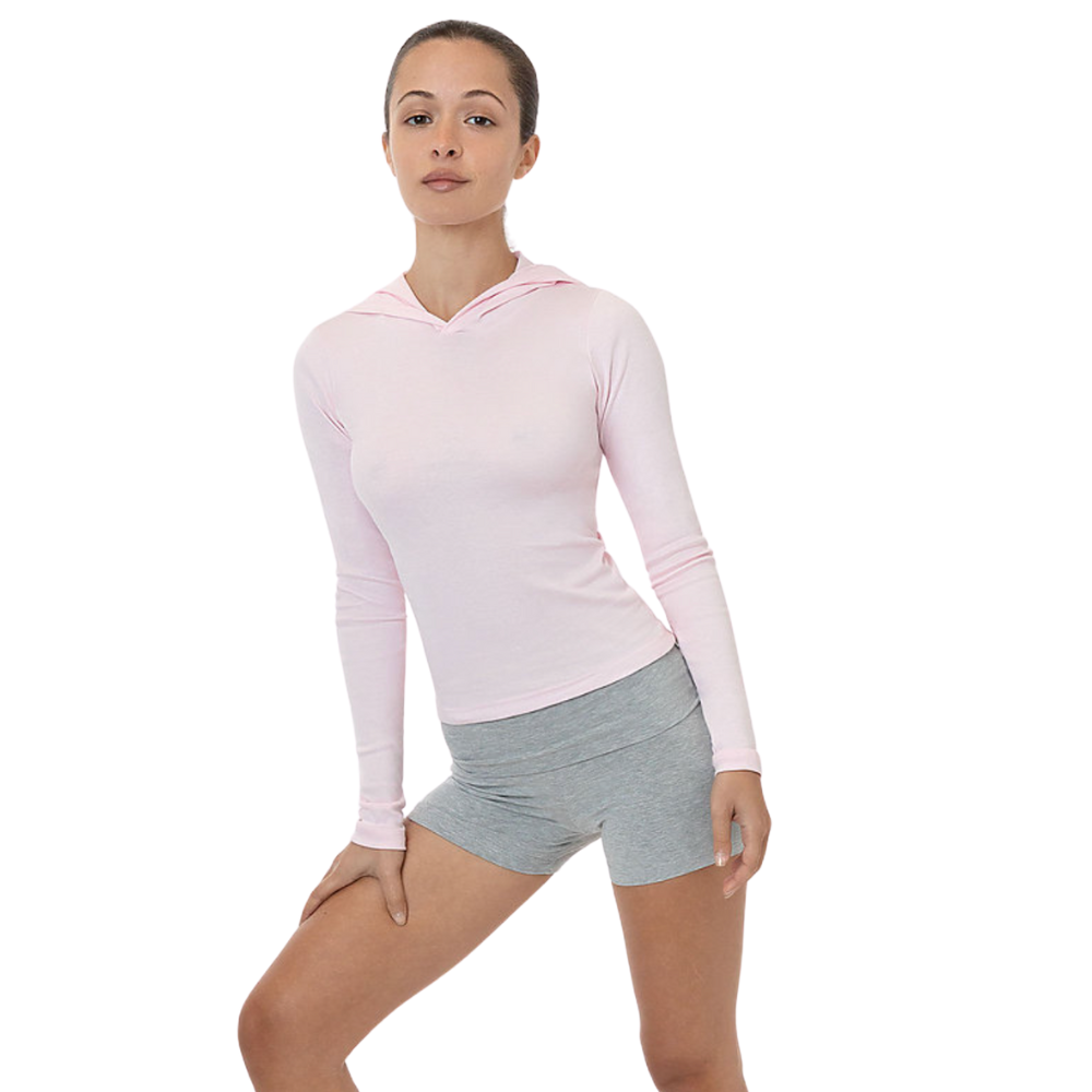 WNG-3317-Baby Rib-Long-Sleeve-Hoodie-3-Light Pink Baby Rib Long Sleeve Hoodie