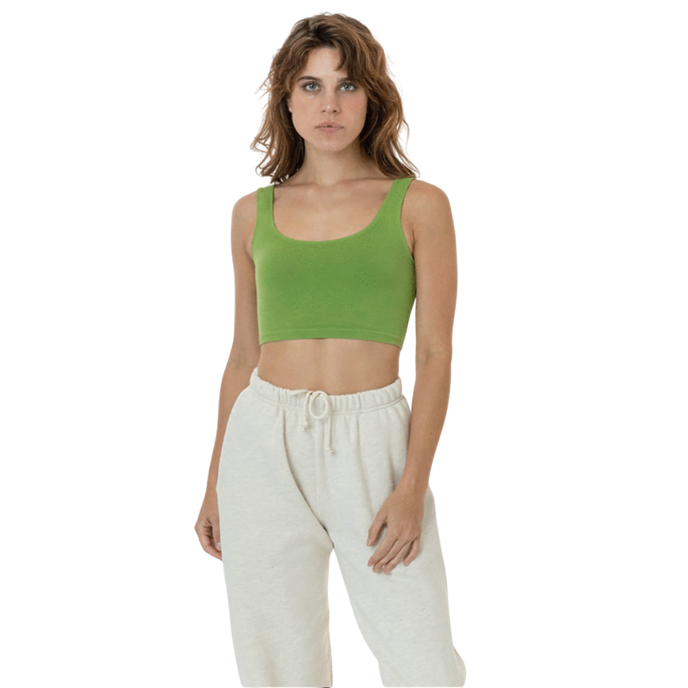 WNG-3342-GD-Cotton-Spandex-Tank-Crop-Top-2-Celery Green GD Cotton Spandex Tank Crop Top