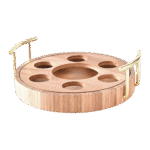 Round Wooden Shot Serving Tray