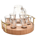Round Wooden Shot Serving Tray