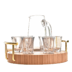 Round Wooden Shot Serving Tray