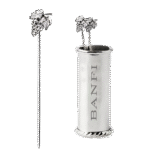 Set of 4 Stainless Steel Cocktail Picks + Holder Set