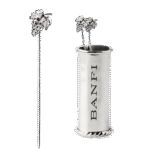 Set of 4 Stainless Steel Cocktail Picks + Holder Set