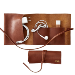Leather Roll Up Tech Organizer