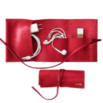Leather Roll Up Tech Organizer