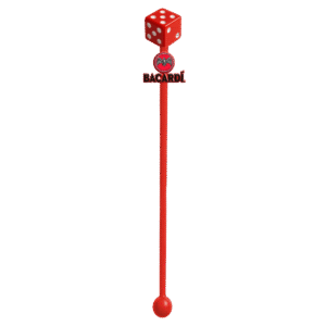 Spherical 3D Top Custom Molded Acrylic Swizzle Stick
