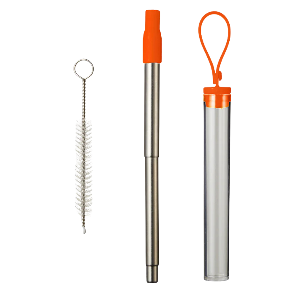 WNG-3463-Retractable-Metal-Straw-5-Orange Retractable Metal Straw Travel Set