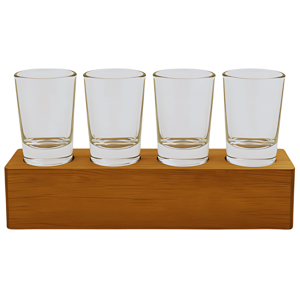 WNG-3465-4-Shot-Set-with-Stand-2 4 Shot Glass Set with Wooden Stand