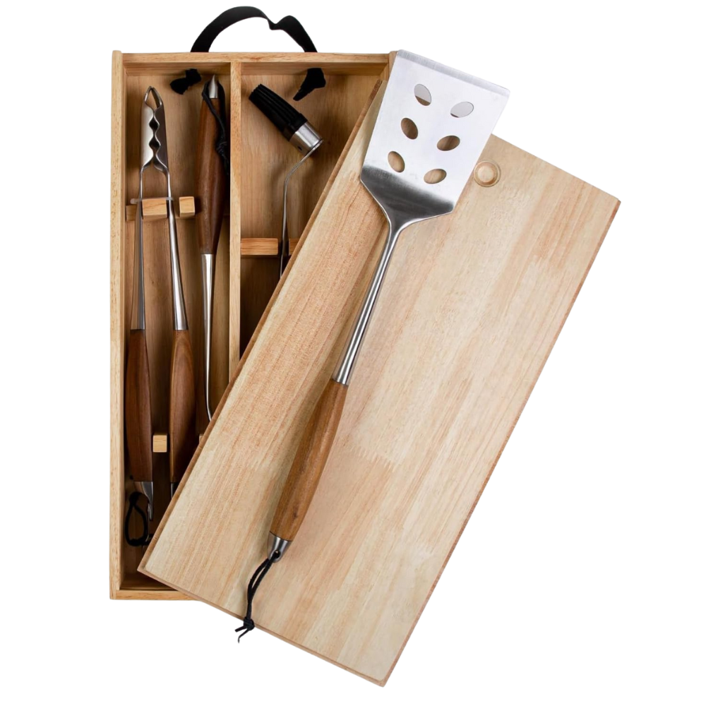 WNG-3488-4-Piece Grilling Accessory Set-3 Full-Forged Stainless Steel 4-Piece Grilling Accessory Set