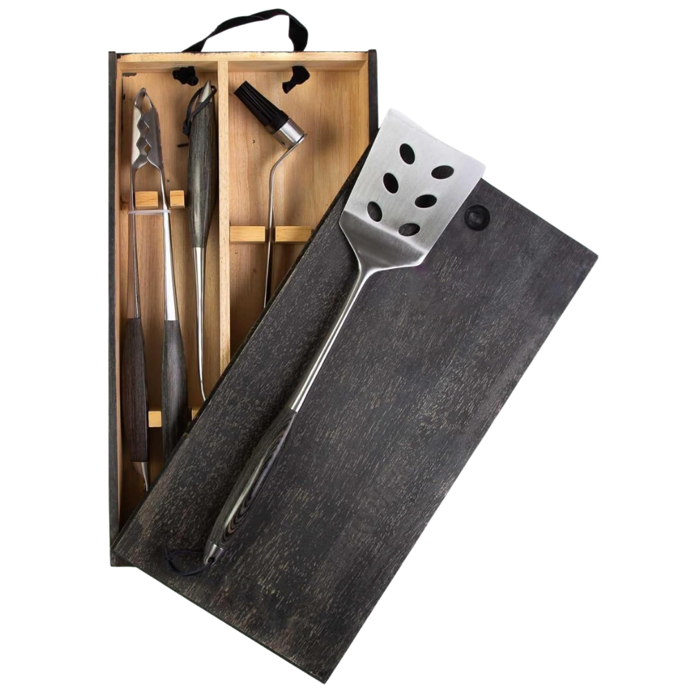 WNG-3488-4-Piece Grilling Accessory Set-4 Full-Forged Stainless Steel 4-Piece Grilling Accessory Set