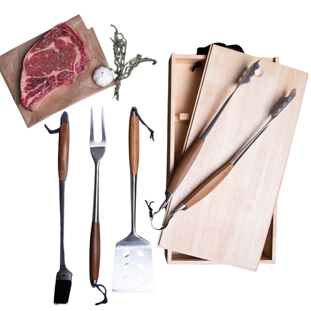 WNG-3488-4-Piece Grilling Accessory Set-5 Full-Forged Stainless Steel 4-Piece Grilling Accessory Set